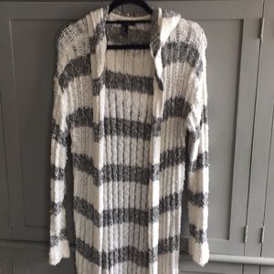 Striped duster sweater